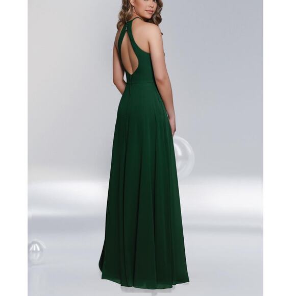 New KANALI K Women's Hunter Halter Neck A-line Bridesmaid Gown Size 12 - Picture 2 of 8